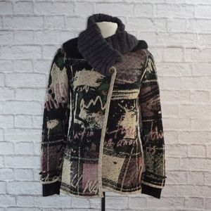 Tricot Chic Horse Mohair Wool Knit Sweater Coat 10